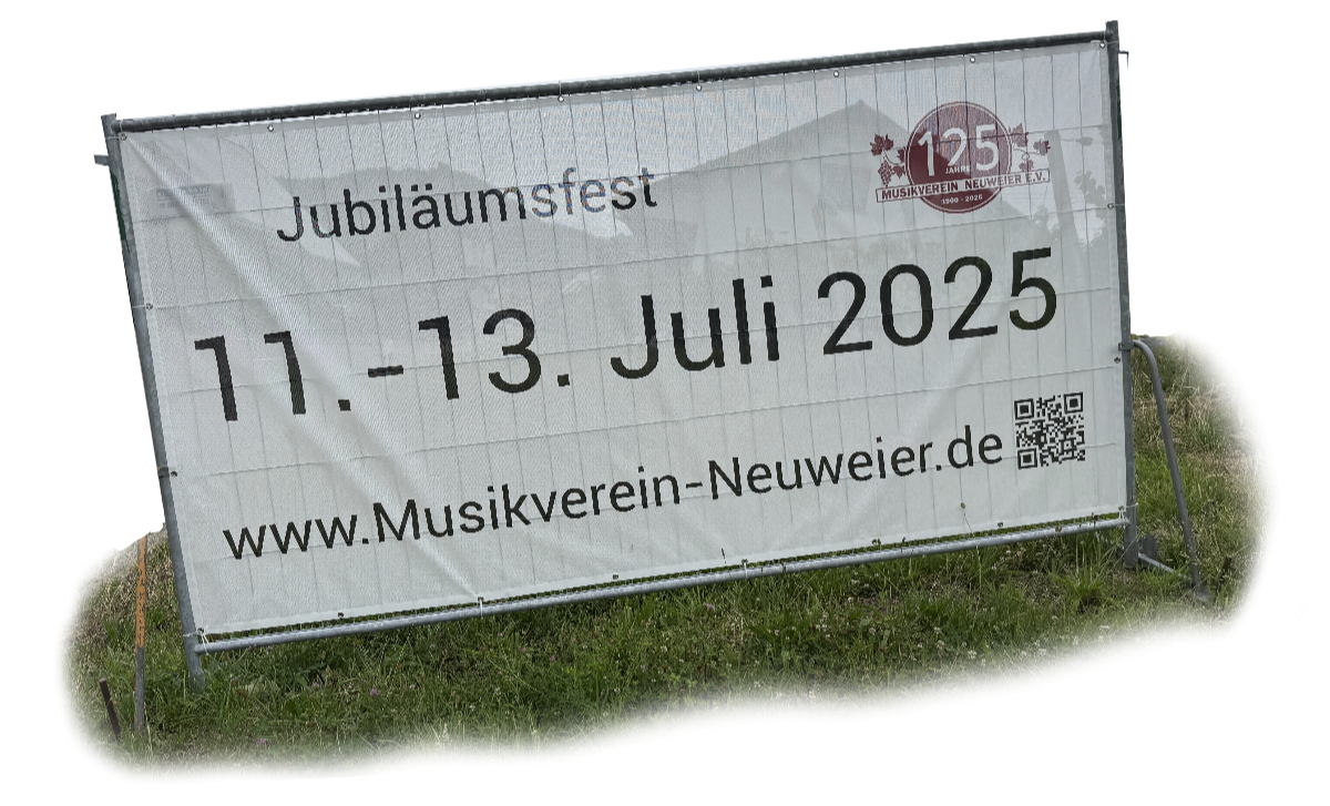 Jubilaumsfest Werbung Ortseingang
