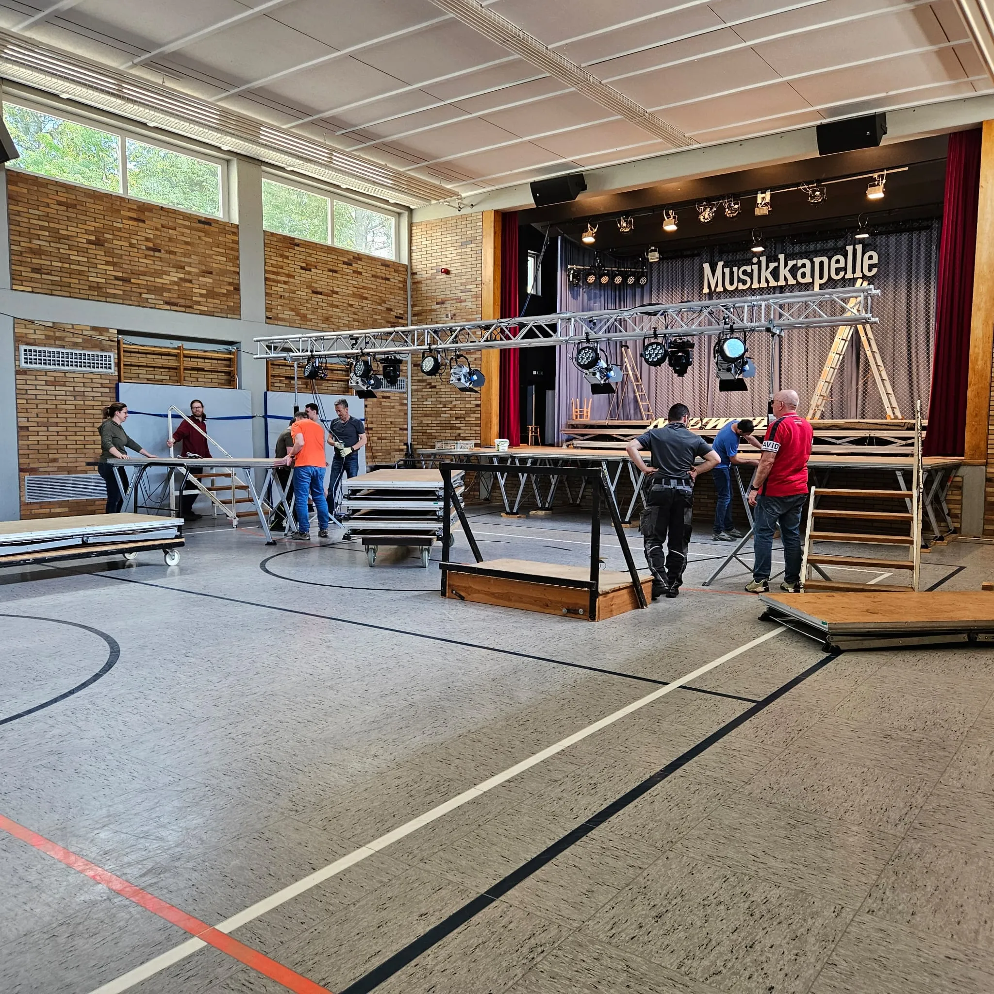 Aufbau Jubiläumskonzert / Generalprobe